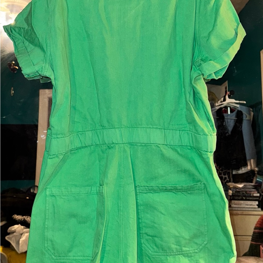 Show Me Your MuMu Green Button-Up Romper - Picture 4 of 4